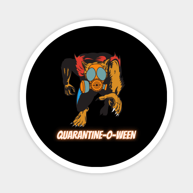 Quarantine-O-Ween Werewolf Lupine Lovers Funny Halloween Costume Funny Lycan Halloween Gift Wolf Lycanthrope Quarantine Mask 2020 Halloween Lycanthropy Magnet by nathalieaynie